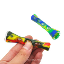 glass one hitter pipe silicone coated herb one hitter cigarette bat tube taster bat large volume